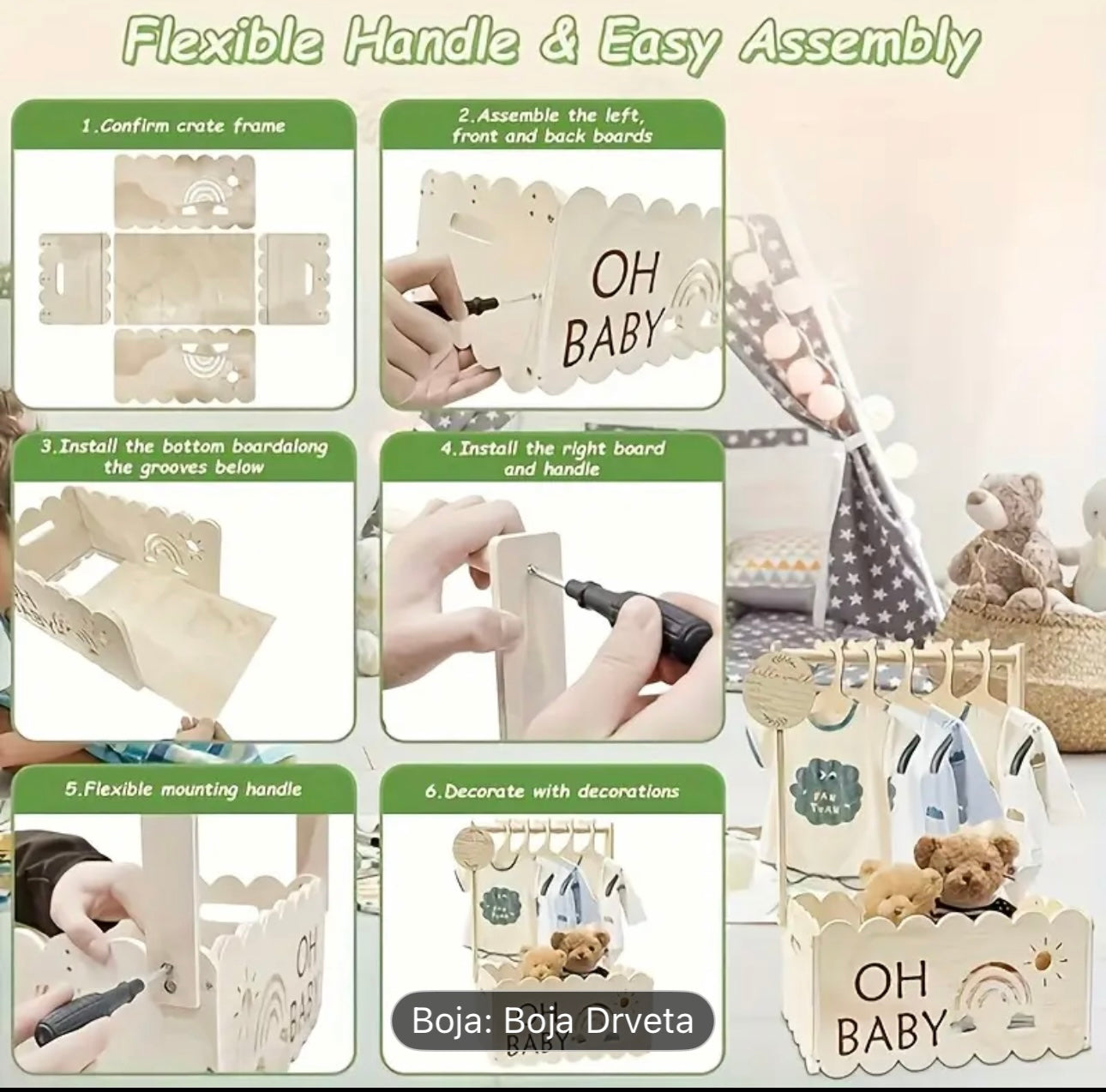 Holzgeschenkbox "Oh Baby" - Mehrzweck-Dekobox