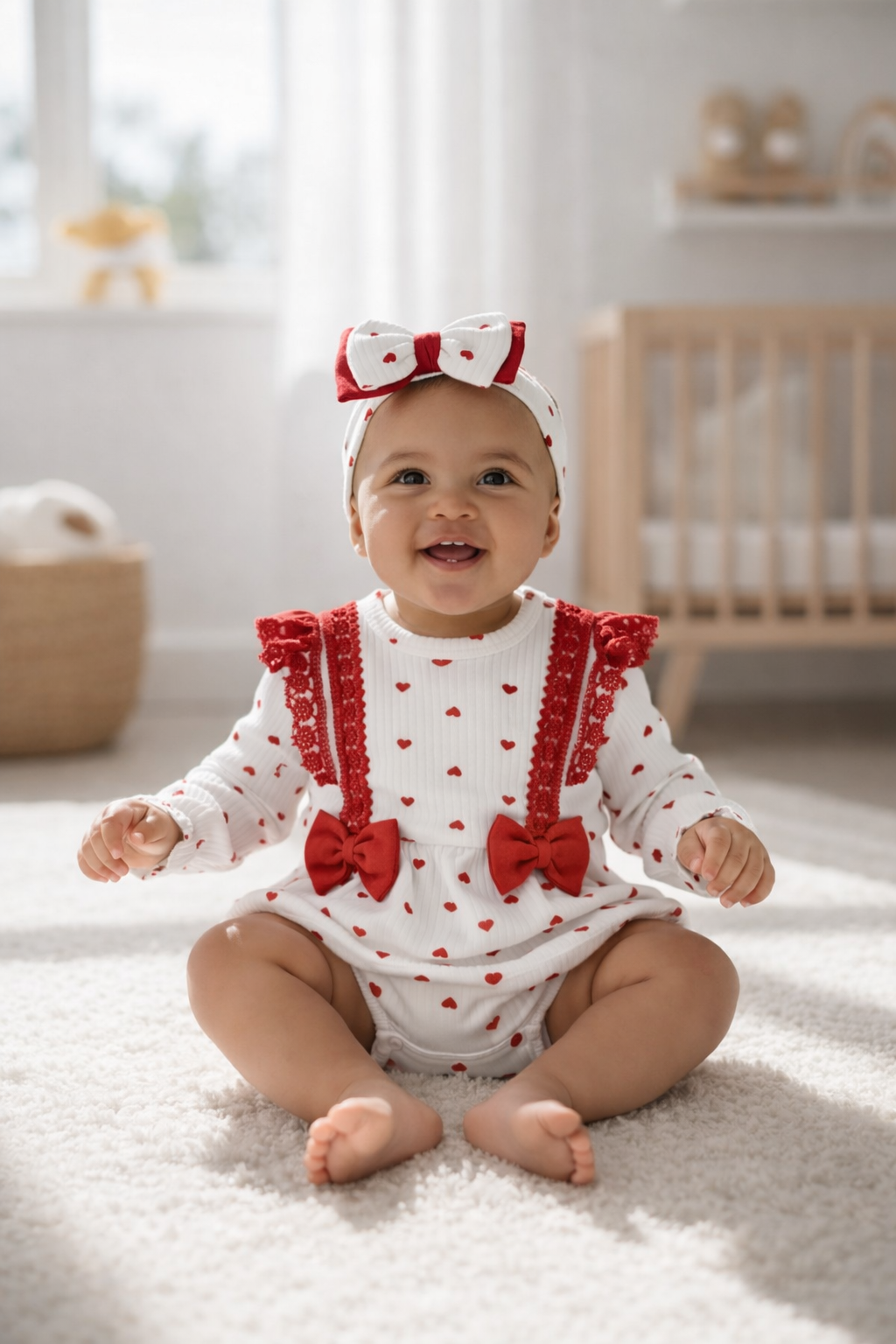 Poklon paket za bebe „Little Heart“ – Bodi, traka, čarape i zvečkica