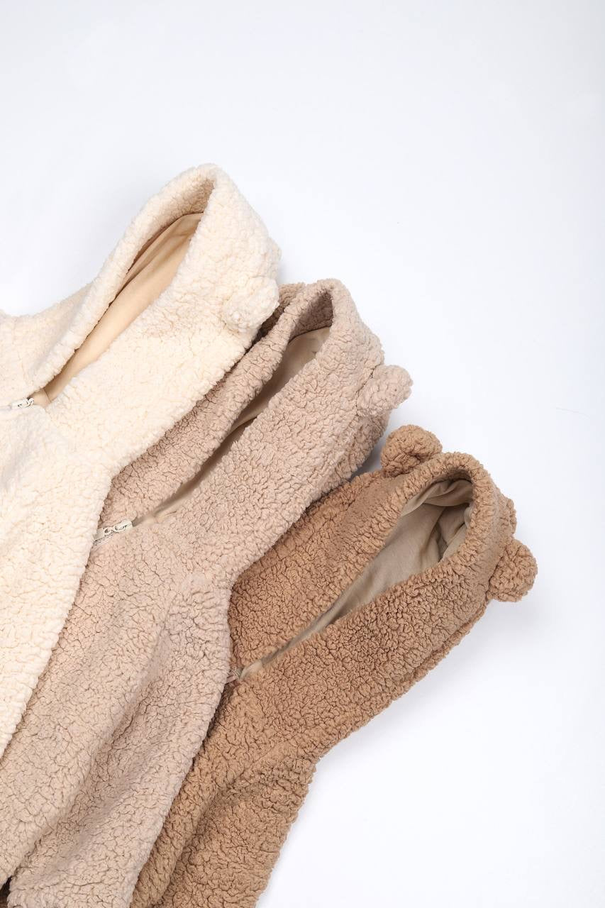 VAUVA Fleece-Overall – Hellbraun und Dunkelbraun (68-98)
