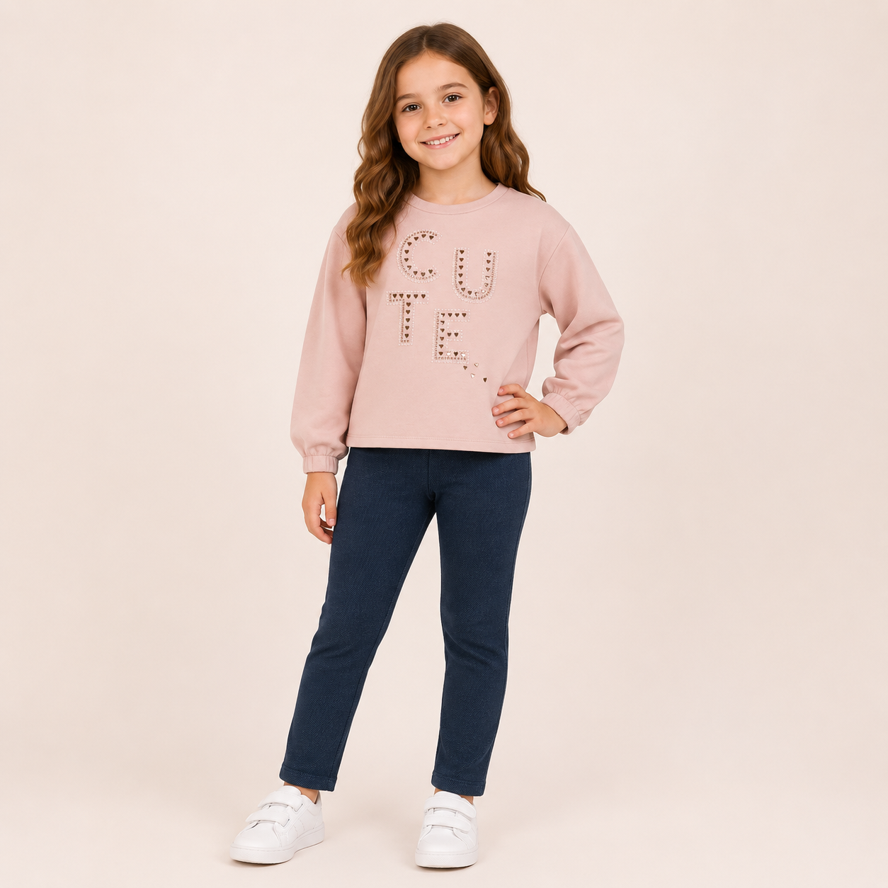 Chicco set with decorative lettering – T-shirt and leggings