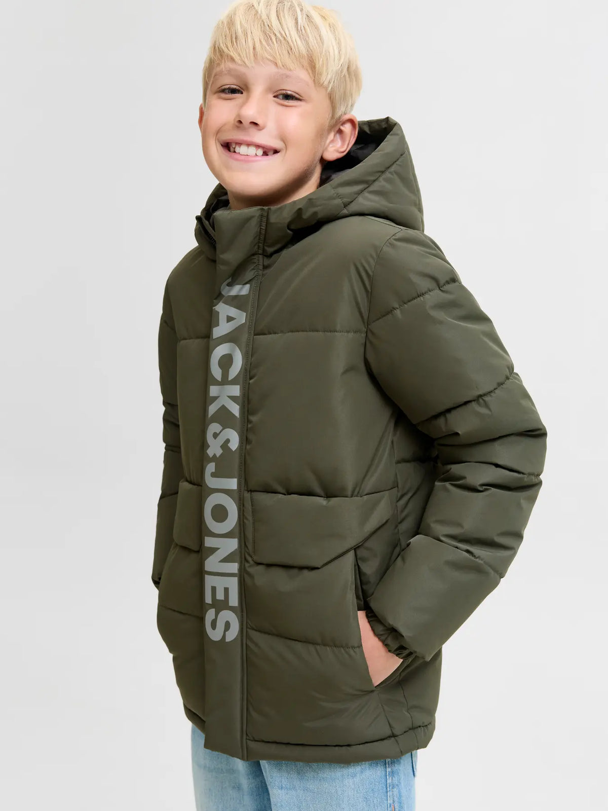 Jack and Jones Junior dječja puffer jakna s kapuljačom