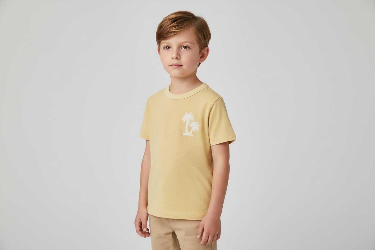 Kinder T-Shirt mit Palmen-Print – 100% Baumwolle