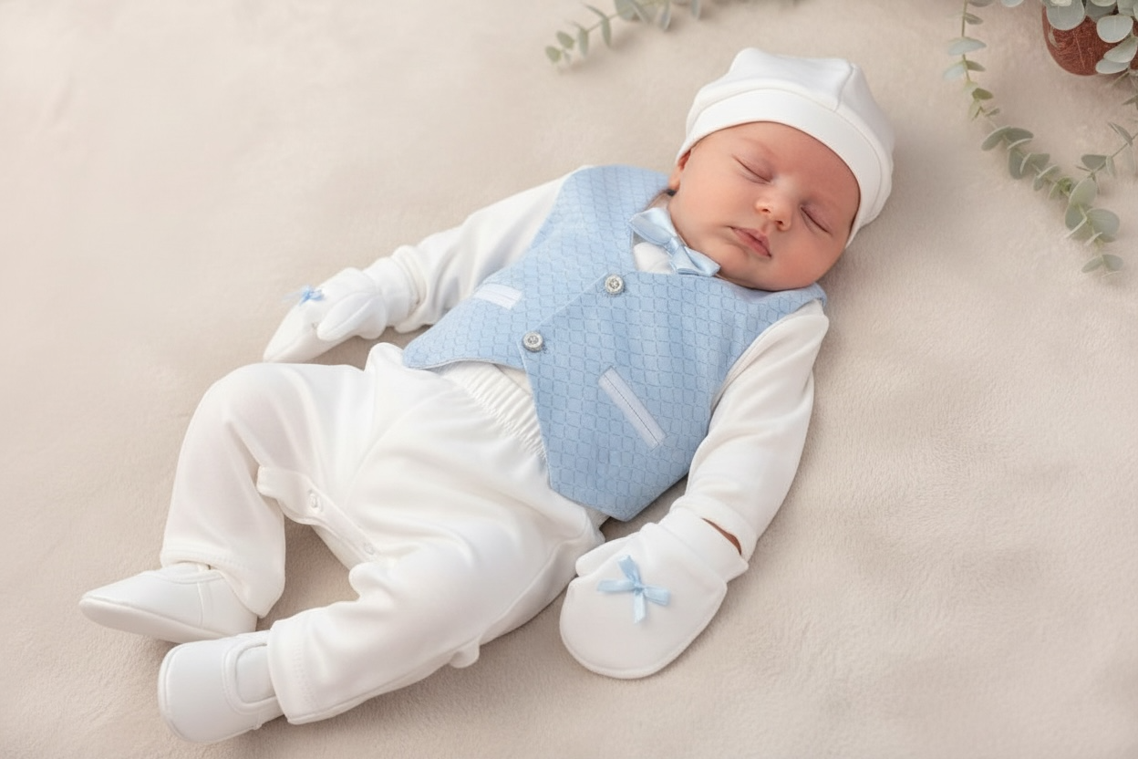 Festliches Set für die Taufe – für Jungen, 0–3 Monate