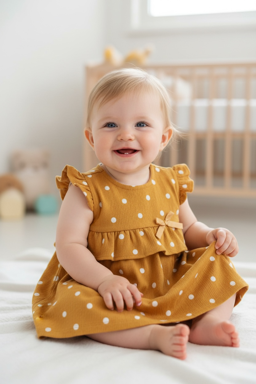 Chicco Kleid mit Punkten und Schleife