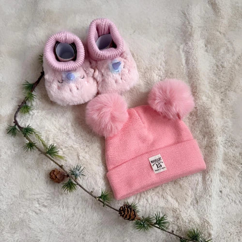 Poklon Set - Kapa i Papučice za Bebe-0-18 mj. - Šaramondo