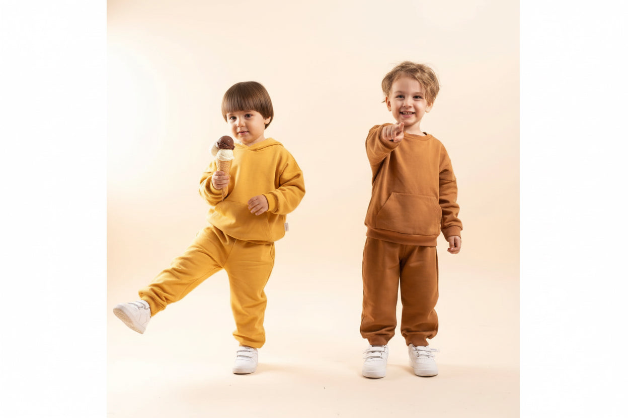 Vauva - Kinder-Trainingsanzug-Set aus Baumwolle mit Tasche - verschiedene Farben (Größen 80-104)