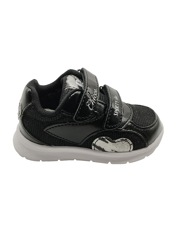 Chicco children's sports sneakers - Black with heart motif