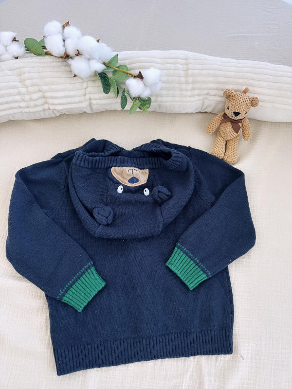Chicco boys' sweatshirt with a bear-shaped hood