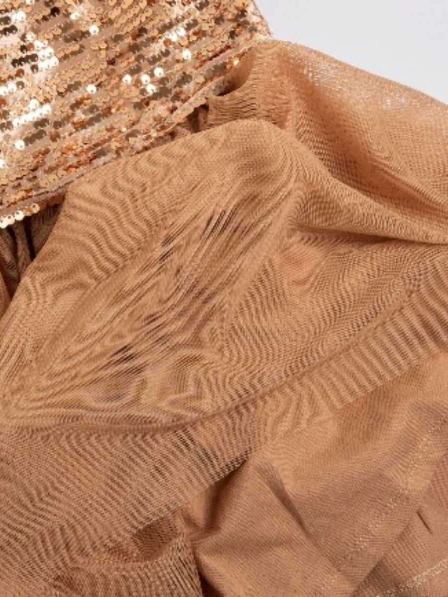 Chicco "Mini-Abendkleid" mit Pailletten und Dark Natural (5-8 J)