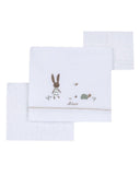 Chicco Bettlaken + Kissenbezug (Hase, Schildkröte und Ente)