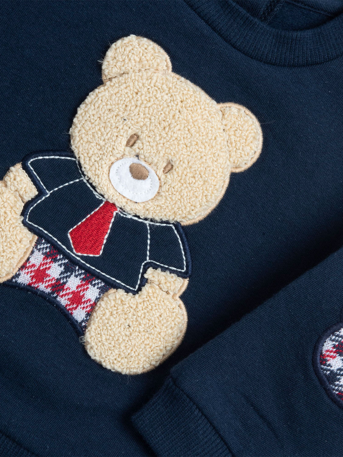 Chicco dvodijelni set za bebe s medvjedićem – tamnoplavi/karirani