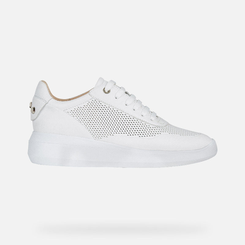 GEOX D RUBIDIA A – women's perforated leather sneakers