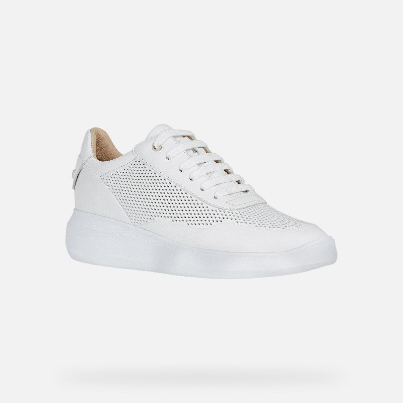 GEOX D RUBIDIA A – women's perforated leather sneakers