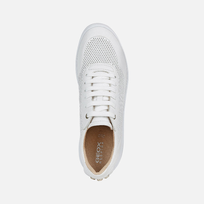 GEOX D RUBIDIA A – women's perforated leather sneakers