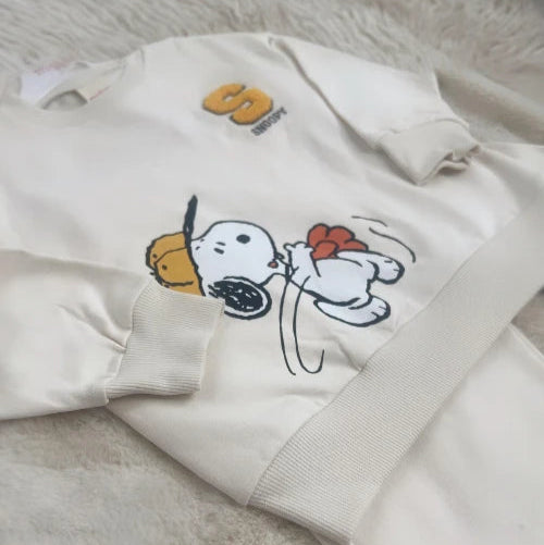 Dječja trenirka s printom - bež, Snoopy (Veličine 104-122) - Šaramondo