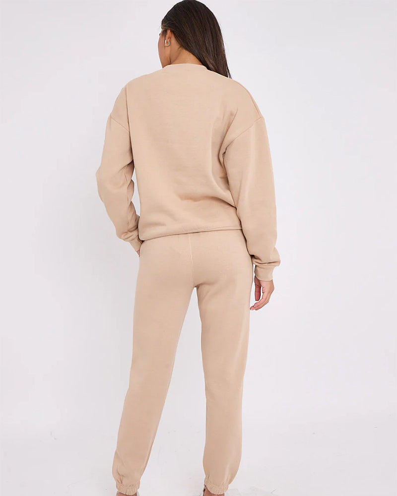 Fleece set with a bow: Hoodie and sweatshirt
