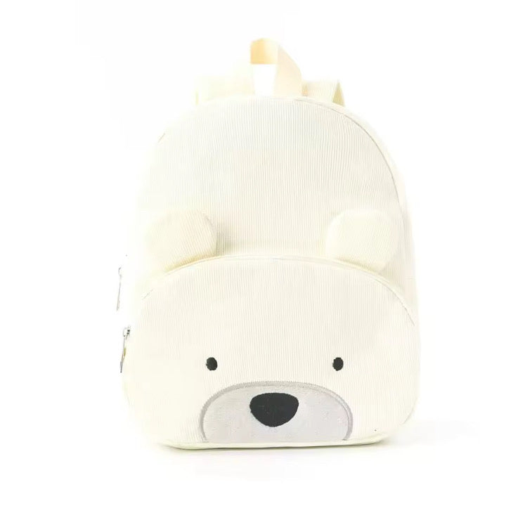 Children's backpack made of ribbed cotton - playful animal motifs