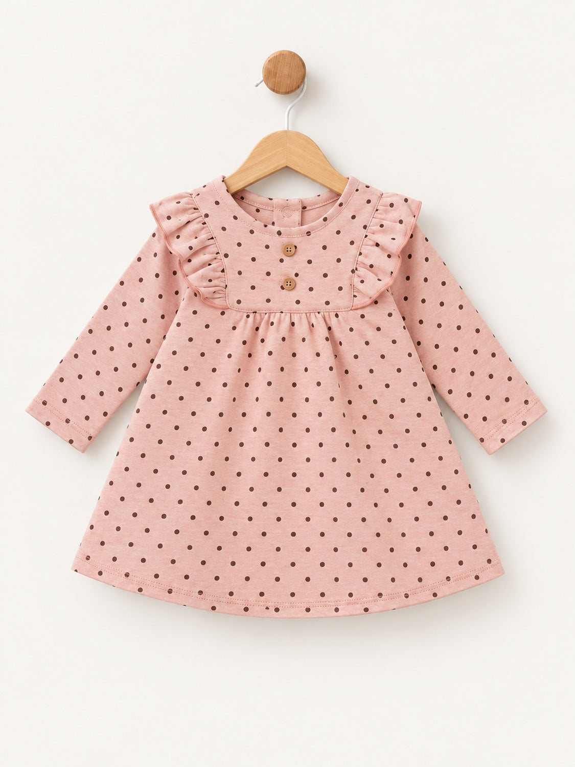 Chicco Langarmkleid mit Rüschen und Punkten