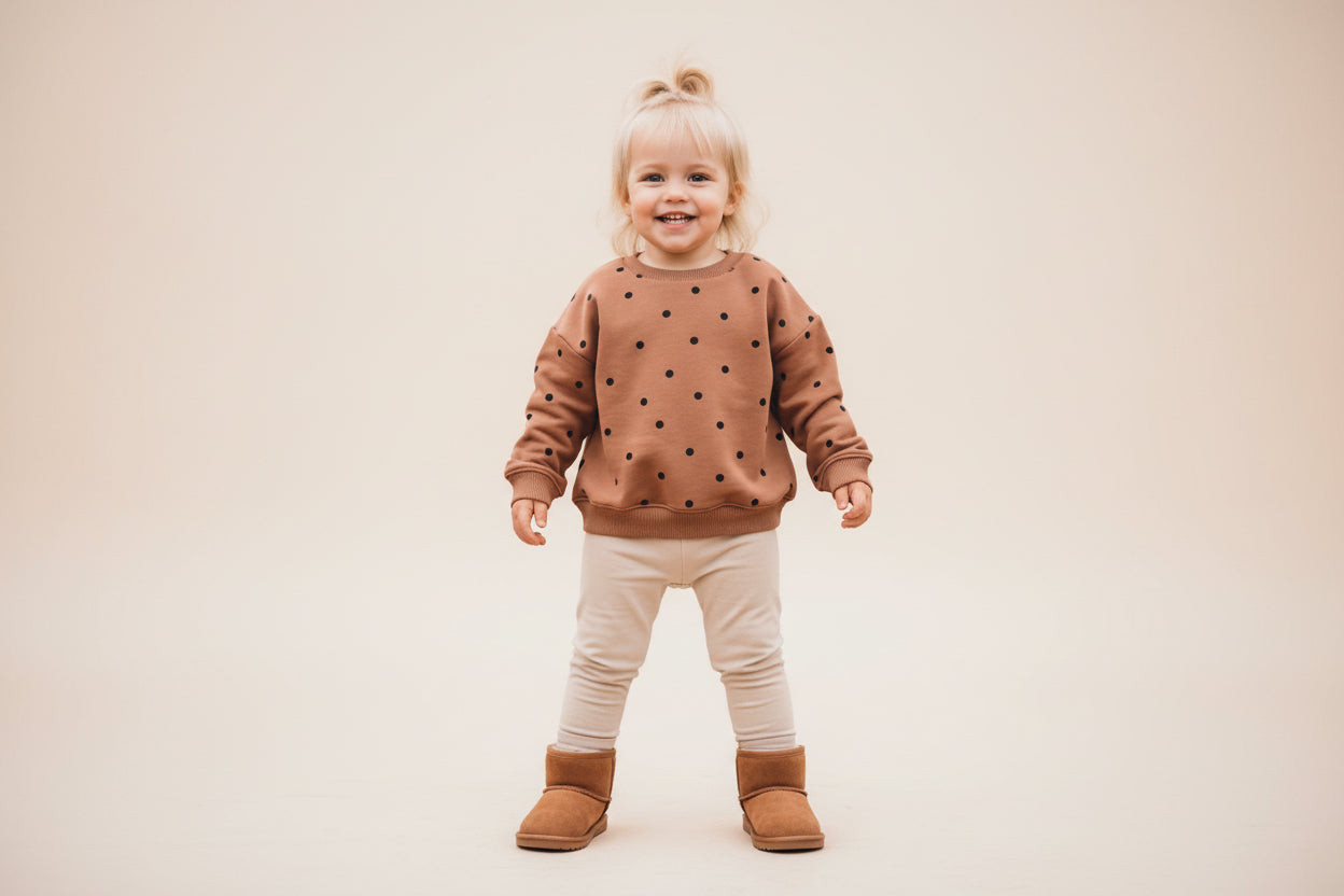 Vauva Polka Dot-Set aus Bio-Baumwolle – Sweatshirt und Leggings (Größen 80–104)
