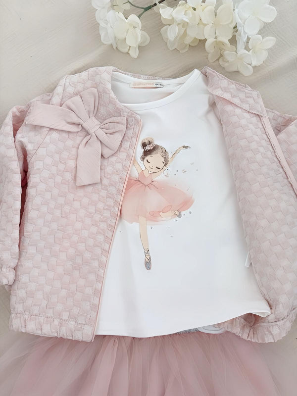 Elegant set for girls - 3-piece set in soft pink