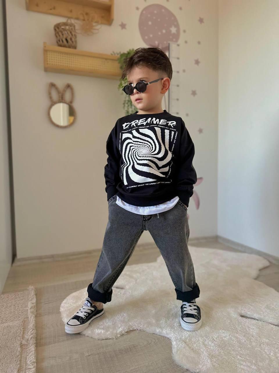 Kinderset - Dreamer T-Shirt und graue Jeanshose