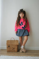 Children's set - pink sweater and skirt with ruffles