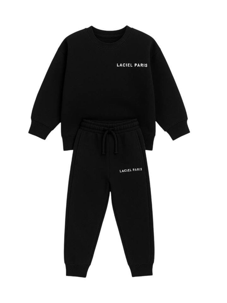 La'ciel Paris Trainingsanzug – Hoodie-Set + Jogginghose, schwarz