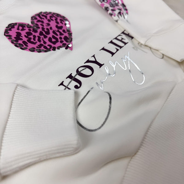 Children's T-shirt with leopard heart - sizes 74-98