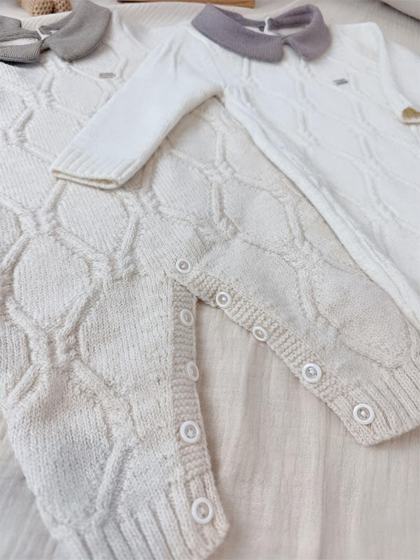 Knitted baby jumpsuit – Coffee and Cream