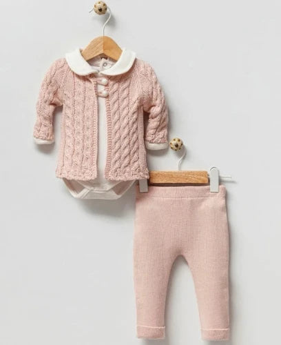 Nipperland knitted set pink