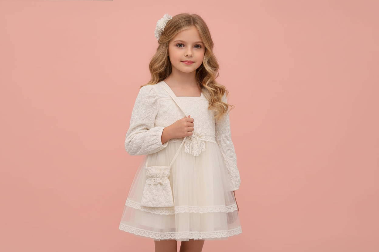 Edles Kinderkleid mit Spitzendetails (2-5 Jahre)