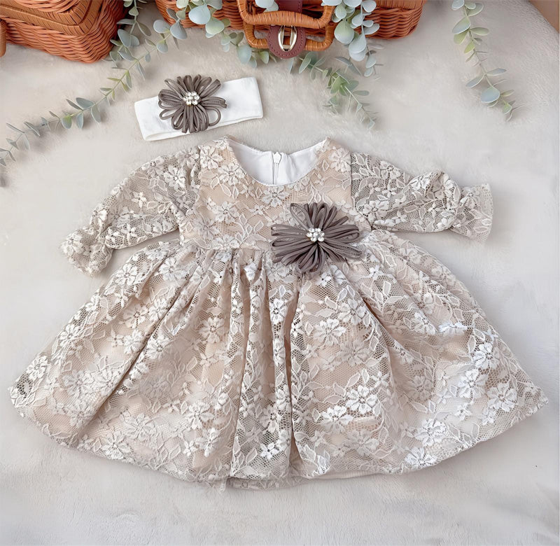 Festliches Set für Babys - Cremefarben