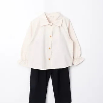 VAUVA Mädchen-Set aus Bio-Baumwolle – Beige und Rosa