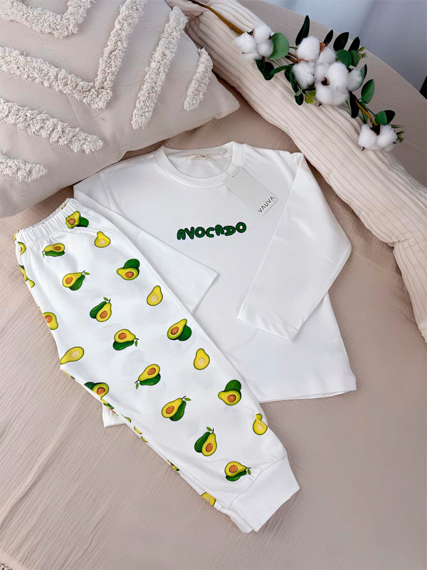 Vauva-Dječji pidžama komplet (Avokado, Banana, Mrkva, Keks) - Šaramondo
