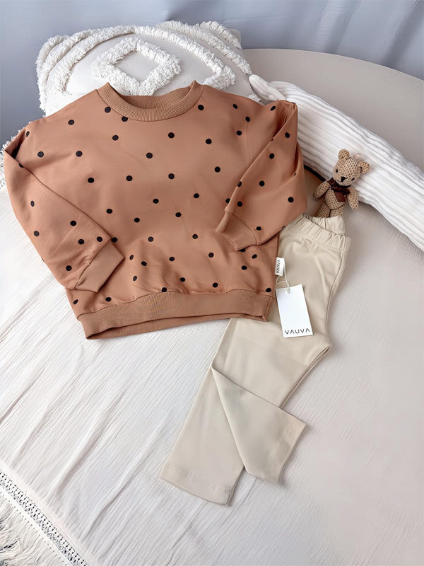 Vauva Točkasti Set Od Organskog Pamuka - Sweatshirt i Tajice (Veličine 80-104) - Šaramondo