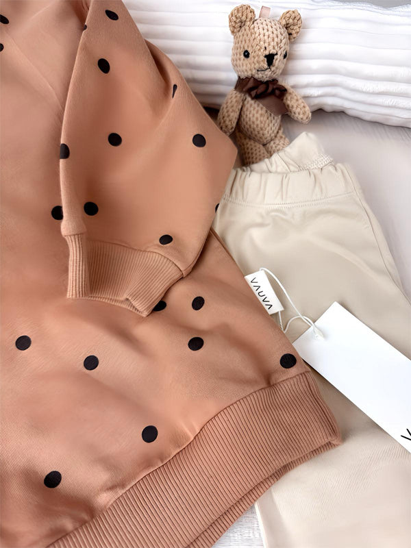 Vauva Točkasti Set Od Organskog Pamuka - Sweatshirt i Tajice (Veličine 80-104) - Šaramondo
