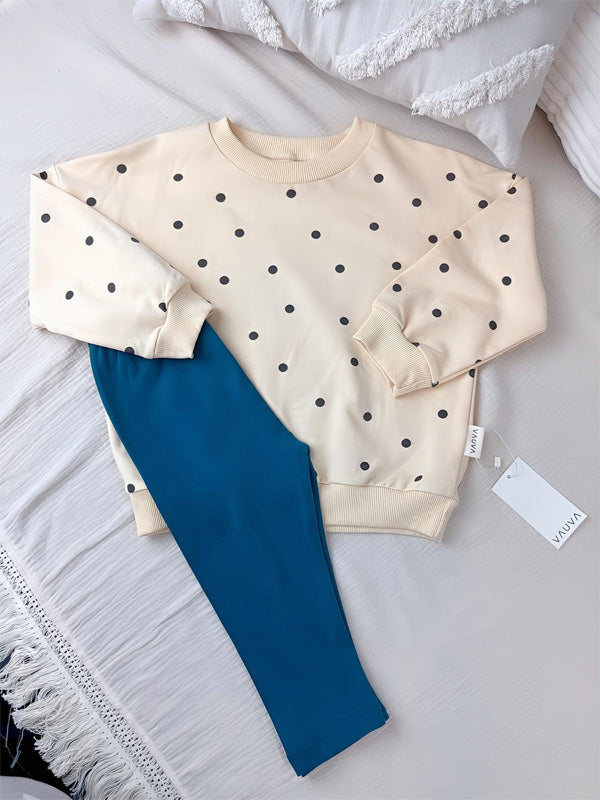 Vauva Točkasti Set Od Organskog Pamuka - Sweatshirt i Tajice (Veličine 80-104) - Šaramondo