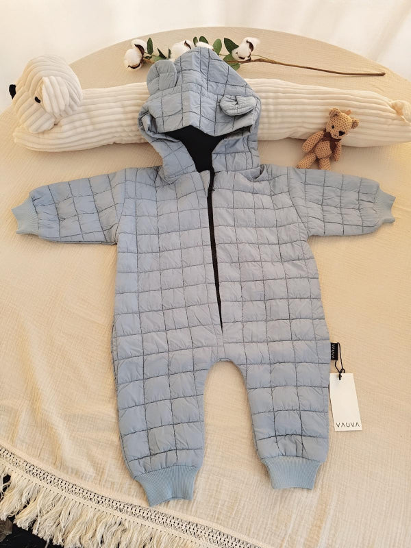 VAUVA spring jumpsuits with hood for babies and children – sizes 3 months-2 years)