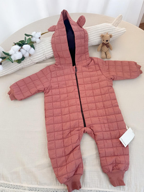 VAUVA spring jumpsuits with hood for babies and children – sizes 3 months-2 years)