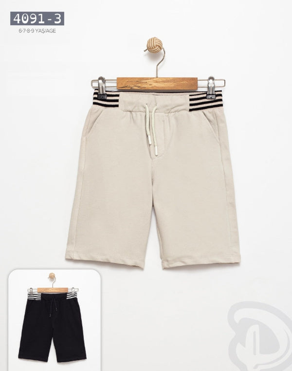 Kinder-Bermudashorts mit gestreiftem Gürtel (6-10 Jahre)