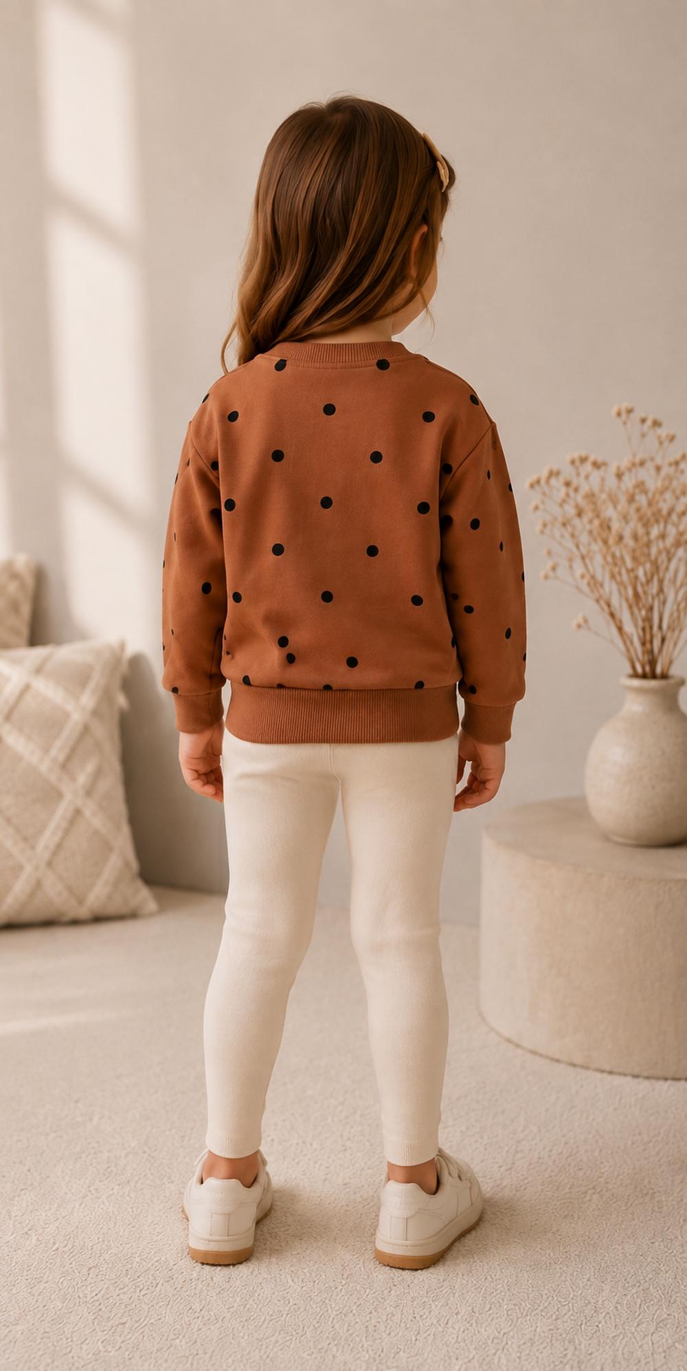 Vauva Organic Cotton Polka Dot Set - Sweatshirt and Leggings (Sizes 80-104)