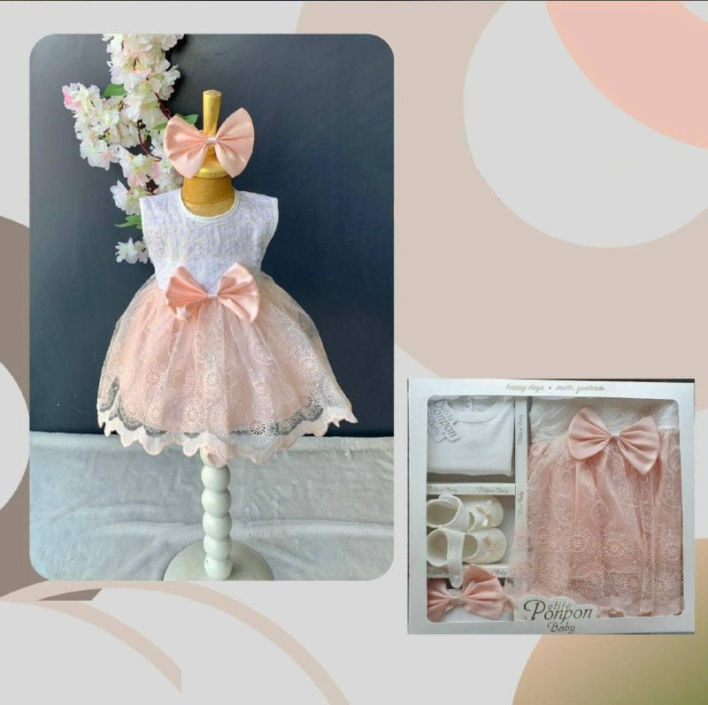 Festive baptism set for girls - 5-piece, number 56