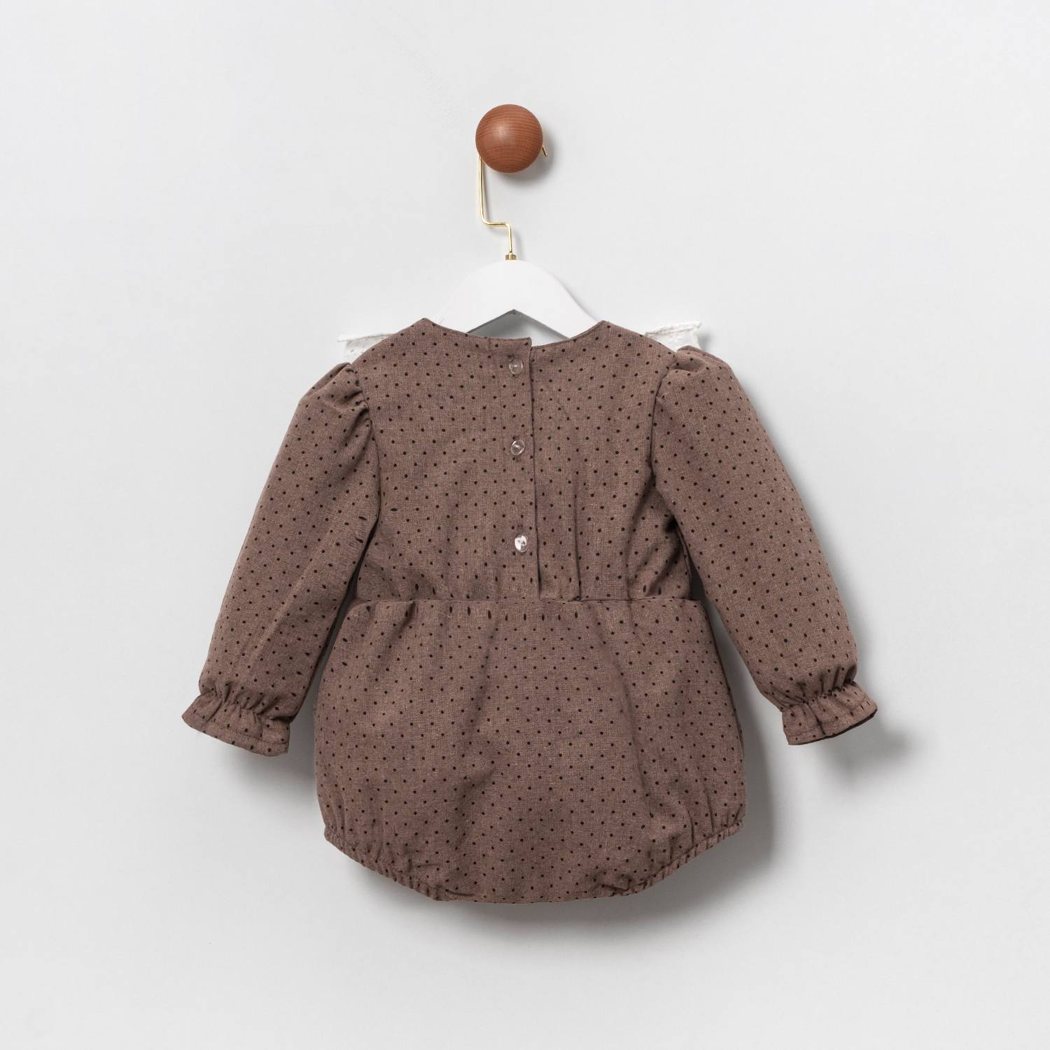 Elegant bodysuit with lace and bow for girls – Cumino (100% cotton)