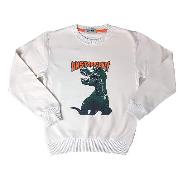 Kinder-T-Shirt „Unstoppable Dinosaur“ – 100 % Baumwolle – Größen 110-134