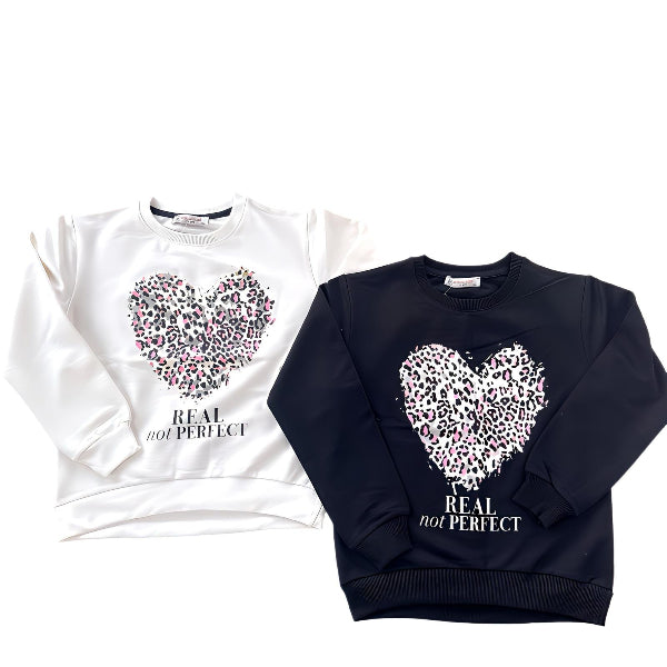 T-Shirt „Real not Perfect“ mit Herzmotiv – Größen 134-164