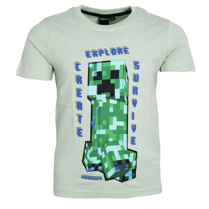 Minecraft-Kurzarm-T-Shirt für Jungen, 100 % Baumwolle