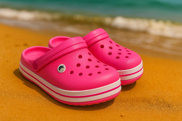 Children's beach clogs - models in pink and navy blue