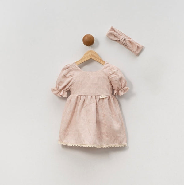 POPSHOPS Leinenkleid mit Schleife und Band (3–18 Monate)