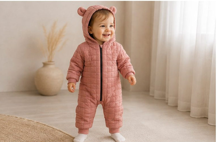 VAUVA Kapuzenoveralls für Babys und Kinder (Größen 3 Monate-2 Jahre)