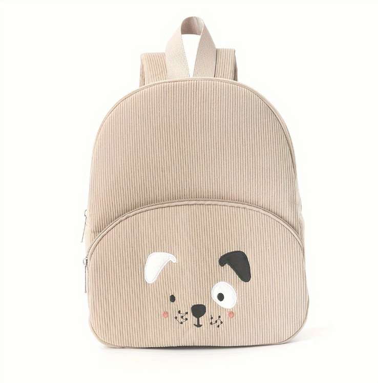 Children's backpack made of ribbed cotton - playful animal motifs